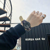 Watch Alloy Case Stainless Steel Clasp Textile Strap Round Dial Leisure Style