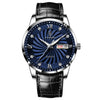 Watch Alloy Genuine Leather Mineral Strengthened Glass Mirror Business Style Round Dial Male
