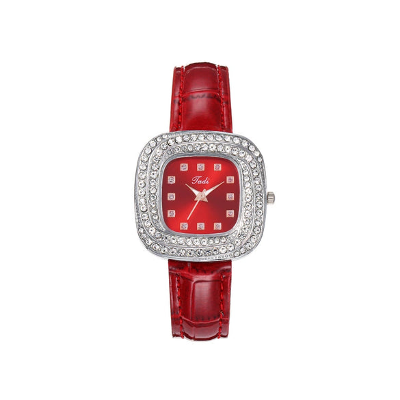 Watch Alloy Imitation Leather Square Quartz Luxury Style