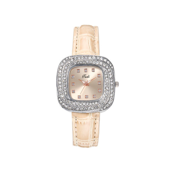 Watch Alloy Imitation Leather Square Quartz Luxury Style
