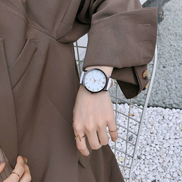 Watch Alloy Imitation Leather Stainless Steel Round Casual Women's
