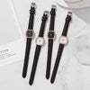 Watch Alloy Imitation Leather Strap Square Dial Leisure Style