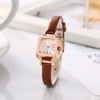 Watch Alloy Imitation Leather Strap Square Dial Preppy Style