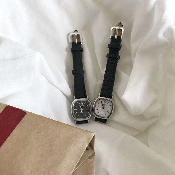 Watch Alloy Leather Square Retro Artistic Quartz