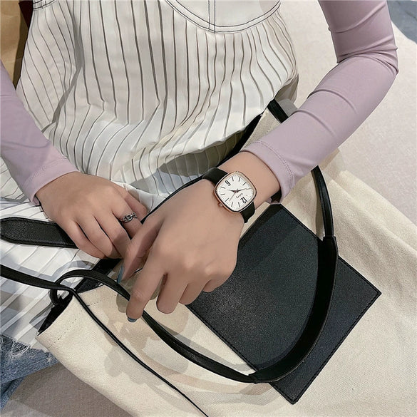 Watch Alloy Ordinary Glass Mirror Leisure Simple Elegant Retro Square For Women