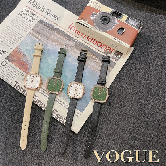 Watch Alloy Ordinary Glass Mirror Leisure Simple Elegant Retro Square For Women