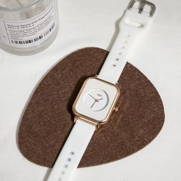Watch Alloy Plastic Square Retro Soft Rubber Quartz Ladies Leisure