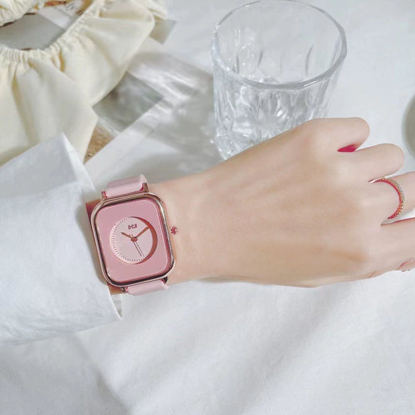 Watch Alloy Plastic Square Retro Soft Rubber Quartz Ladies Leisure