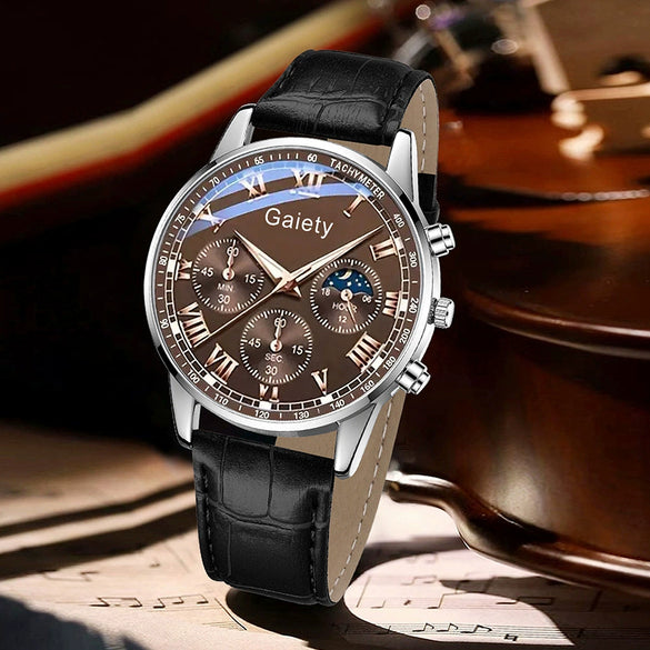 Watch Alloy Pu Stainless Steel Casual Round Men's Quartz