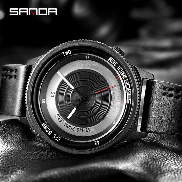 Watch Alloy Round Dial Quartz Waterproof Men's Belt Style
