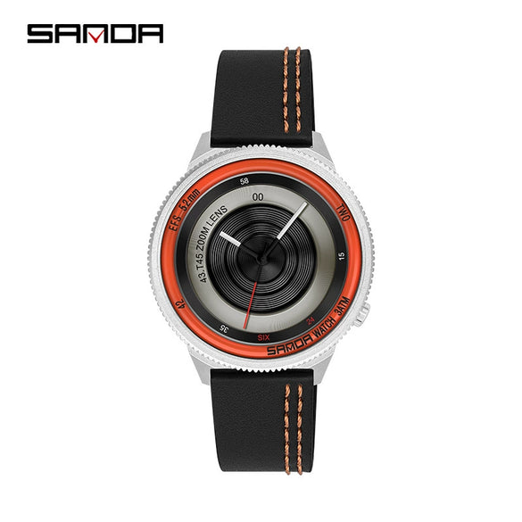 Watch Alloy Round Dial Quartz Waterproof Men's Belt Style