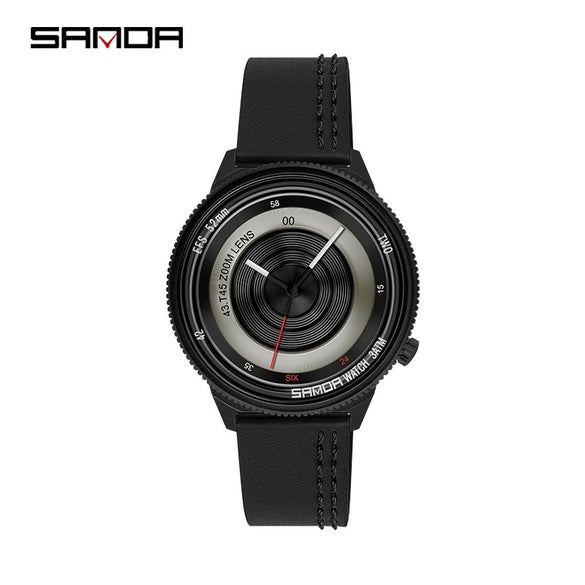 Watch Alloy Round Dial Quartz Waterproof Men's Belt Style