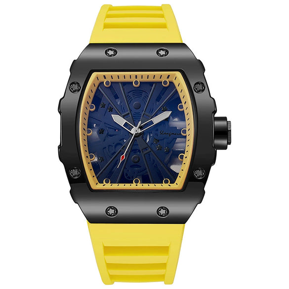 Watch Alloy Silicone Mineral Reinforced Glass Mirror Fivepointed Star Luminous Sports Wine Barrel Shape Men's