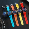 Watch Alloy Silicone Mineral Reinforced Glass Mirror Fivepointed Star Luminous Sports Wine Barrel Shape Men's