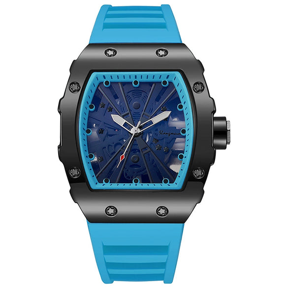 Watch Alloy Silicone Mineral Reinforced Glass Mirror Fivepointed Star Luminous Sports Wine Barrel Shape Men's