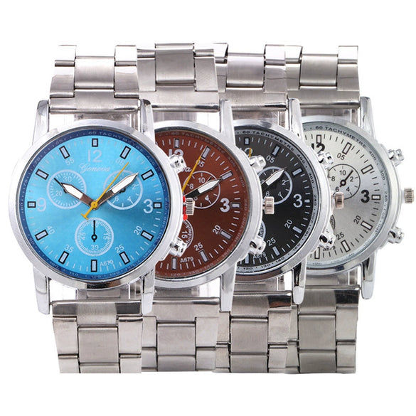 Watch Alloy Stainless Steel Band Round Business Style