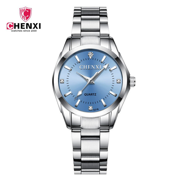 Watch Alloy Stainless Steel Round Quartz Waterproof Fashion For Women And Couple