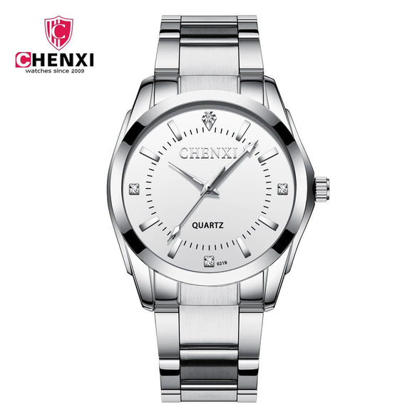 Watch Alloy Stainless Steel Round Quartz Waterproof Fashion For Women And Couple
