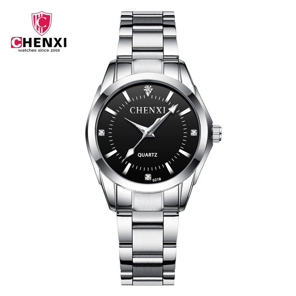 Watch Alloy Stainless Steel Round Quartz Waterproof Fashion For Women And Couple