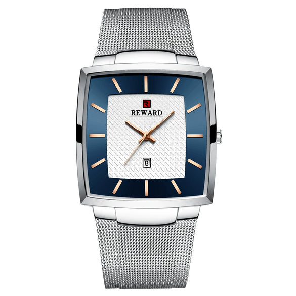 Watch Alloy Stainless Steel Square Business Quartz Men's