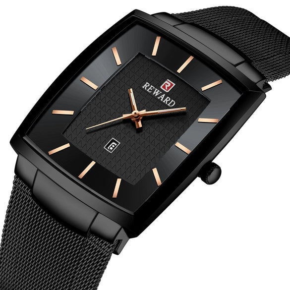 Watch Alloy Stainless Steel Square Business Quartz Men's