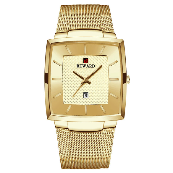 Watch Alloy Stainless Steel Square Business Quartz Men's