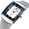 Watch Alloy Stainless Steel Square Business Quartz Men's