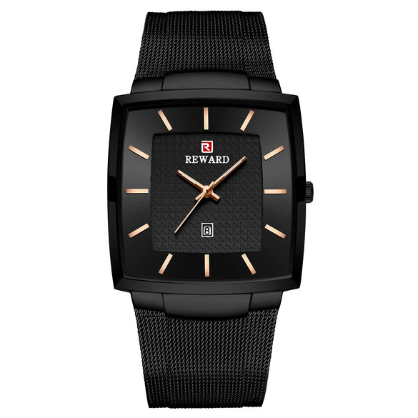 Watch Alloy Stainless Steel Square Business Quartz Men's
