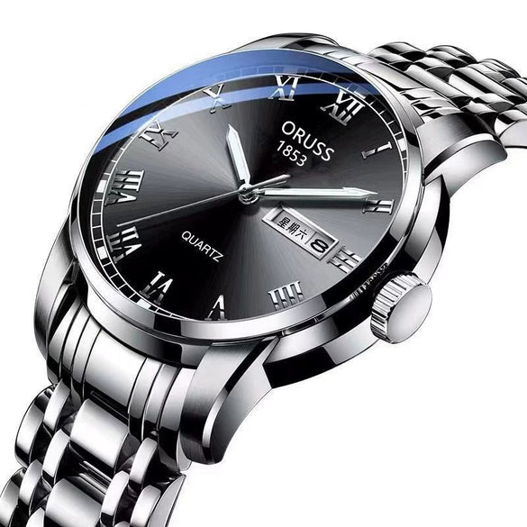 Watch Alloy Steel Automatic Movement Round Dial Men's