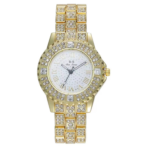Watch Alloy Steel Strip Starry Rhinestone Elegant Fashion