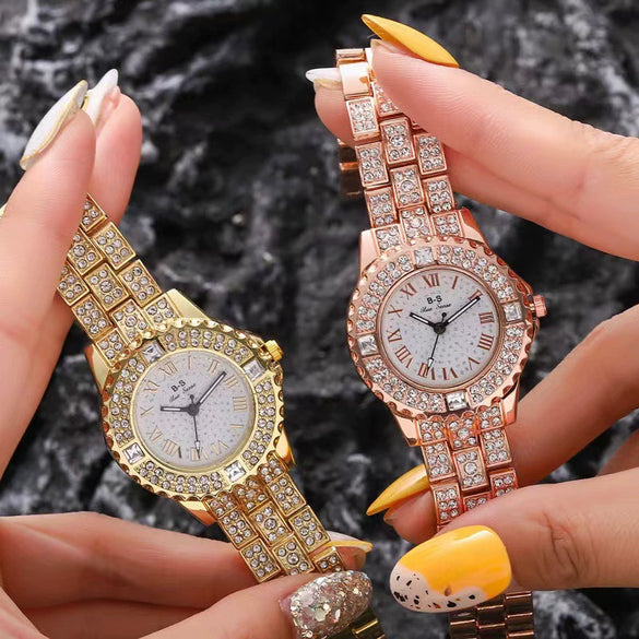 Watch Alloy Steel Strip Starry Rhinestone Elegant Fashion
