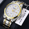 Watch Alloy Strap Alloy Case Mineral Strengthened Glass Mirror Round Dial Business Style Waterproof