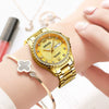 Watch Alloy Strap Alloy Case Mineral Strengthened Glass Mirror Round Dial Business Style Waterproof