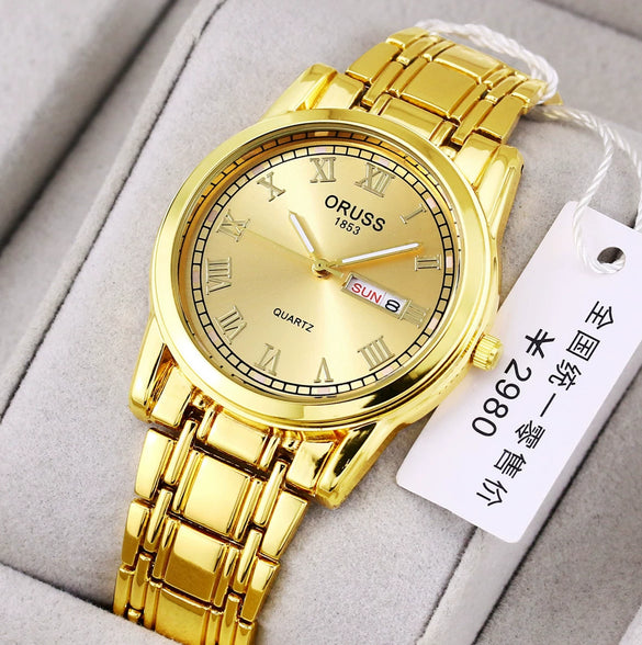 Watch Automatic Movement Round Stainless Steel Glass Mirror Luminous Waterproof Business Style For Men