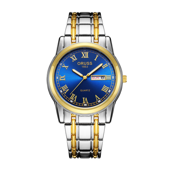 Watch Automatic Movement Round Stainless Steel Glass Mirror Luminous Waterproof Business Style For Men
