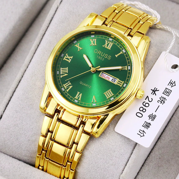 Watch Automatic Movement Round Stainless Steel Glass Mirror Luminous Waterproof Business Style For Men