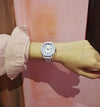 Watch Belt Alloy Case Imitation Leather Strap Cartoon Smiley Face Style For Women