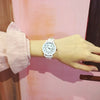 Watch Belt Alloy Case Imitation Leather Strap Cartoon Smiley Face Style For Women