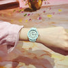 Watch Belt Alloy Case Imitation Leather Strap Cartoon Smiley Face Style For Women