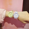 Watch Belt Alloy Case Imitation Leather Strap Cartoon Smiley Face Style For Women