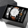 Watch Bracelet Casual Fashion Alloy Case Quartz Glass Mirror Stainless Steel Clasp Imitation Leather Strap Round Dial