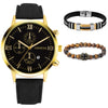 Watch Bracelet Casual Fashion Alloy Case Quartz Glass Mirror Stainless Steel Clasp Imitation Leather Strap Round Dial