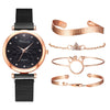 Watch Bracelet Fashion Cat Ear Flower Magnet Buckle Milan Mesh Stainless Steel Alloy Band For Female
