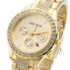 Watch Diamond Threeeye Steel Band Calendar Watch Women's Fashion Casual Mechanical Watch