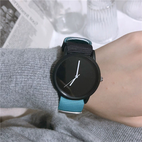 Watch Female Students College Wind Small Fresh Versatile Canvas Alloy Round Pin Buckle