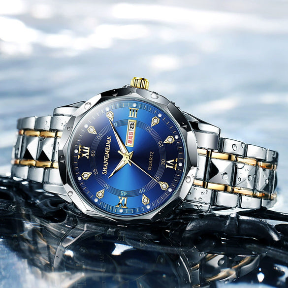 Watch Men's Alloy Band Quartz Watch Luminous Waterproof Business Casual Round Dial