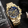 Watch Men's Casual Steel Band Round Dial Alloy Case Quartz Watch