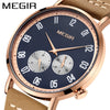 Watch Men's Simple Waterproof Luminous Leather Business Sports Alloy Mineral Strengthened Mirror Round