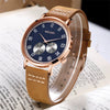 Watch Men's Simple Waterproof Luminous Leather Business Sports Alloy Mineral Strengthened Mirror Round