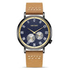 Watch Men's Simple Waterproof Luminous Leather Business Sports Alloy Mineral Strengthened Mirror Round